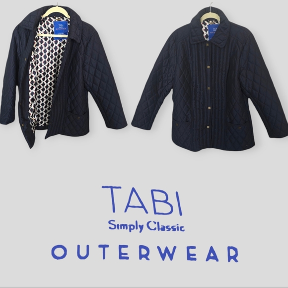 TABI Simply Classic Women's Navy Longsleeve Coat Jacket Size L - Picture 1 of 15